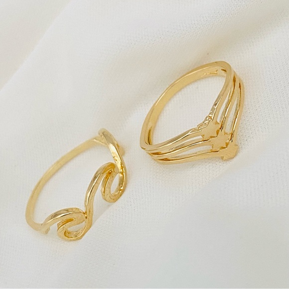 Ocean Wave Ring, Star Ring - Picture 2 of 9